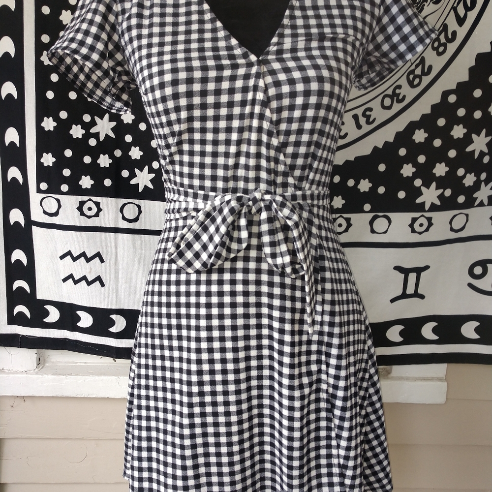 Gingham Wrap Dress